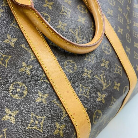 Louis Vuitton Keepall Bandoliere 55 Monogram Leather × PVC Brown Boston Bag - Picture 7 of 15